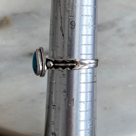 NEW Mojave Turquoise Tear Drop Sterling Silver Band Ring Size 10 - Picture 4 of 5